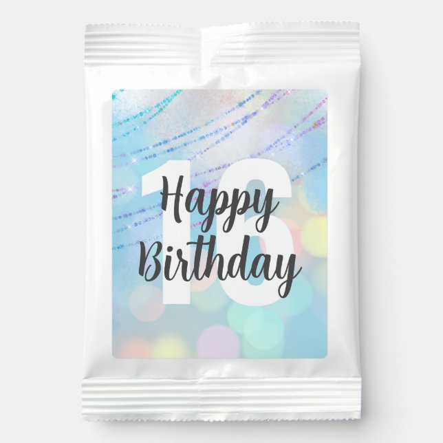 Big Number Bokeh Birthday Drink Mix (Front)