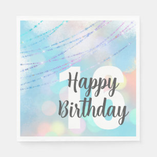 Big Number Bokeh Birthday Lunch Napkins