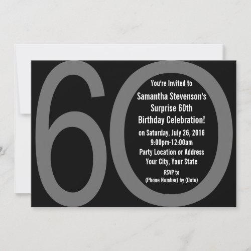 Big Numbers 6_0 60th Birthday Party Invitations