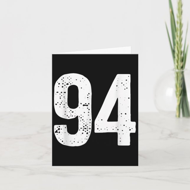 Big Numbers Large Number Gifts Number 94  Card (Front)