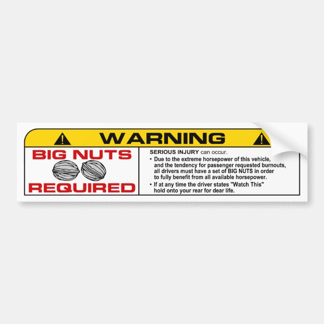 Big Nuts Bumper Sticker (Front)