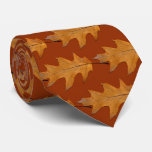 Big Oak Leaves Pattern Rust Orange Fall Tie at Zazzle