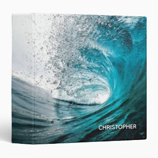 Big Ocean Wave Splash to Add your Name 3 Ring Binder
