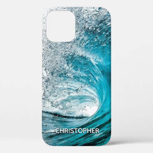 Big Ocean Wave Splash to Add your Name iPhone 12 Case