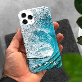 Big Ocean Wave Splash To Add Your Name Case-mate Iphone 14 Case by ironydesignphotos at Zazzle