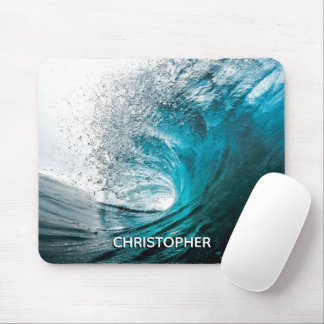 Big Ocean Wave Splash to Add your Name Mouse Pad
