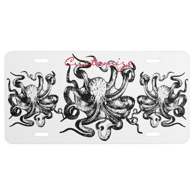 Big octopus Thunder_Cove License Plate (Front)
