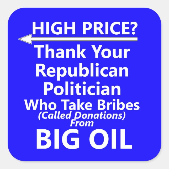 Big Oil Gas Pump Square Sticker (Front)