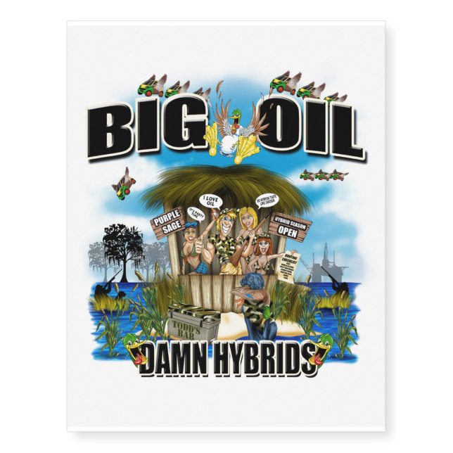 Big oil hunting tatoo temporary tattoos (Front)