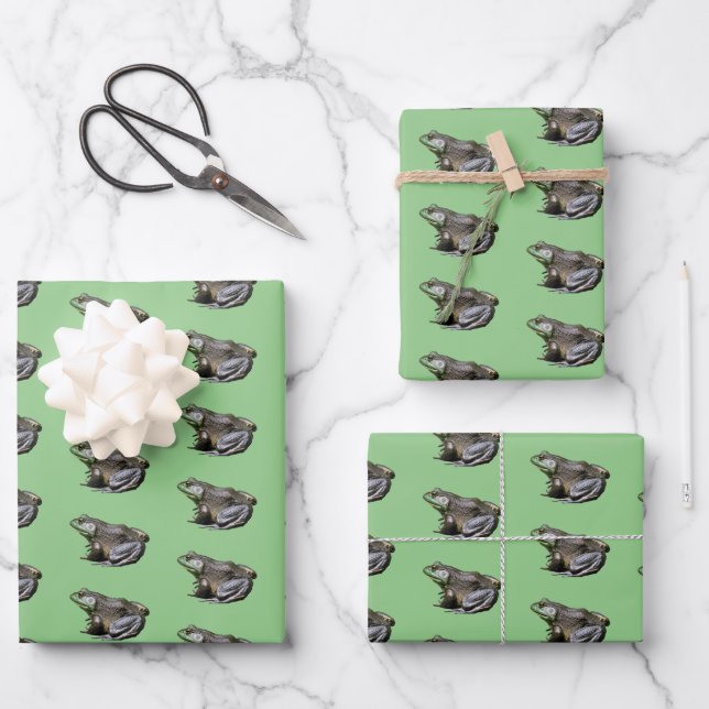 Big Old Bullfrog Animal Nature   Wrapping Paper Sheets (Front)
