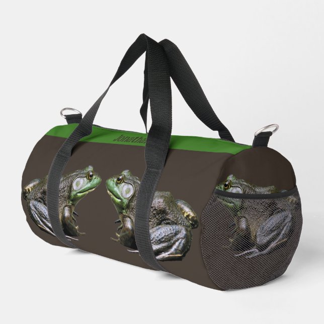 Big Old Bullfrog Animal Personalized Duffle Bag (Right Corner)