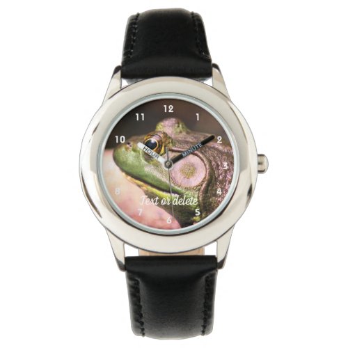 Big Old Bullfrog Face Nature Personalized  Watch