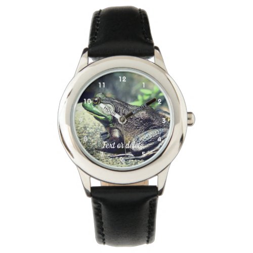 Big Old Bullfrog On Rock Personalized  Watch