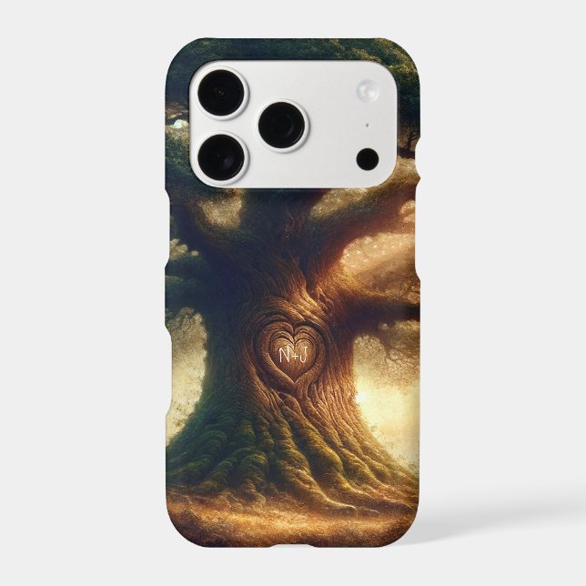 Big Old Oak Tree Enchanted Rustic Forest Wedding Iphone Case (Back)