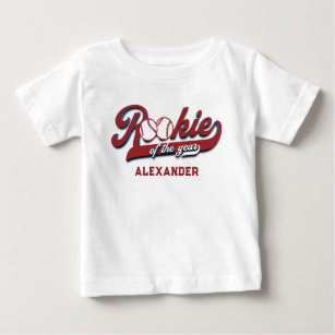 Big One Baseball Rookie Of The Year First Birthday Baby T-Shirt