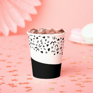 Big one Birthday 90s squiggle pattern paper cups