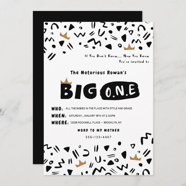 BIG One First Birthday invitation (Front/Back)