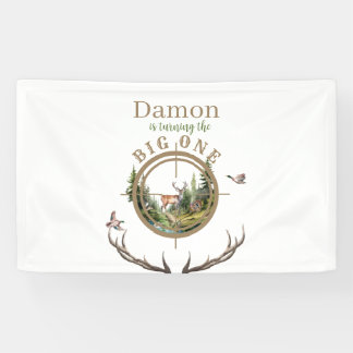 Big One Hunting First Birthday Banner