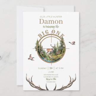 Big One Hunting First Birthday Invitation