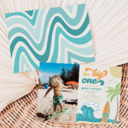 Big One Photo Invitation Beach Birthday