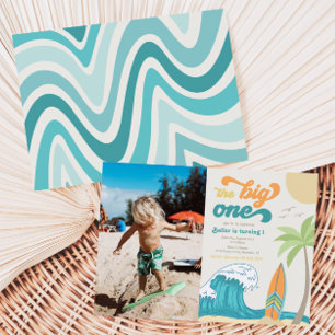 Big One Photo Invitation   Beach Birthday