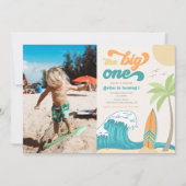 Big One Photo Invitation | Beach Birthday (Front)