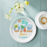 Big One surfing beach summer birthday tableware Paper Plates<br><div class="desc">The Big One surfing beach ocean tropical summer birthday party personalized monogram printed paper plates template. Nice for summer beach themed birthdays personalized table decor.</div>