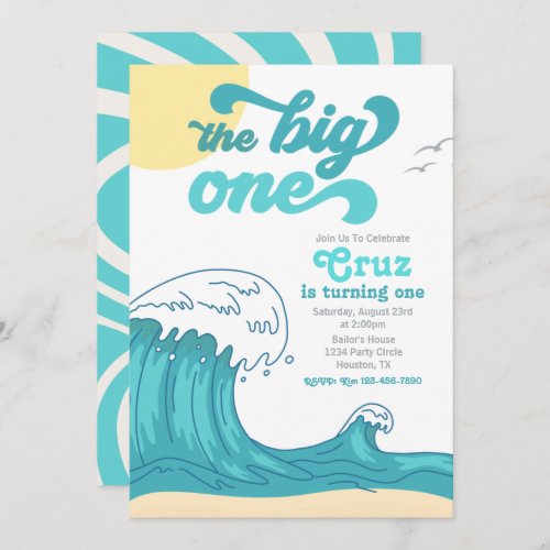 Big ONE Surfing Invitation  Surfing Invitation