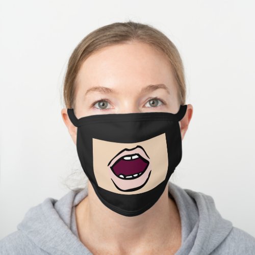 BIG OPEN MOUTH WOMAN BLACK FACE MASK