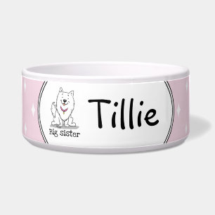 Big or Little Sister American Eskimo Dog - Eskie Bowl