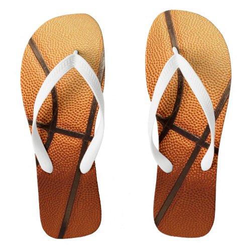 Big Orange Basketball Flip Flops