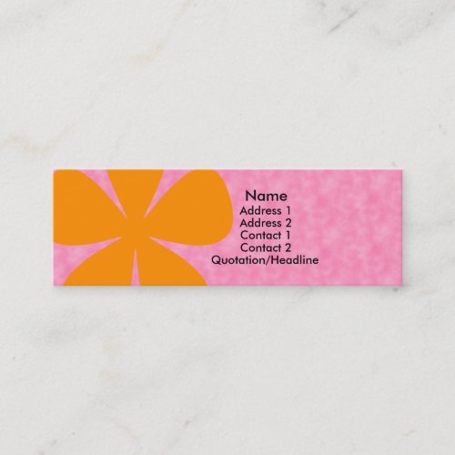 Big Orange Daisy Flower on Pink Profile Card Business Cards