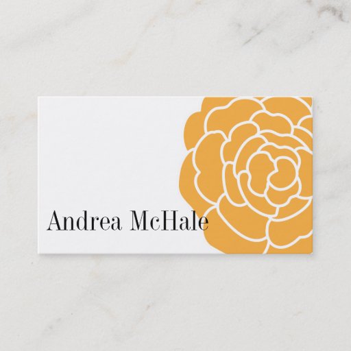 Customizable Big Orange Flower Stylish Business Card