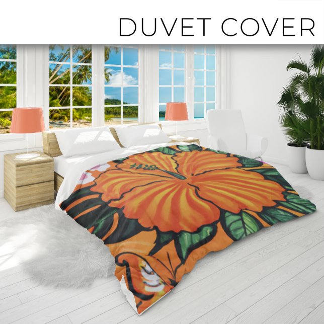 Big Orange Hibiscus Duvet Cover (Creator Uploaded)