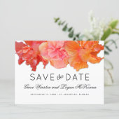 Big Orange Hibiscus Save the Date Announcement (Standing Front)