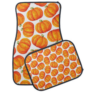 Big orange pumpkin. Simple print with watercolor i Car Floor Mat