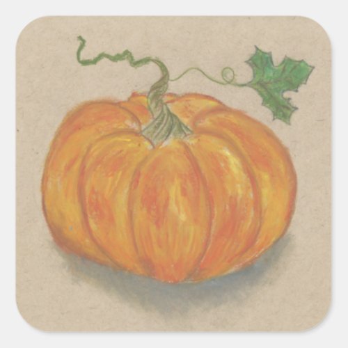 Big Orange Pumpkin Square Sticker