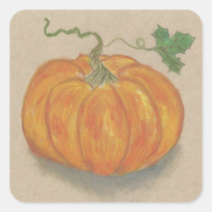 Big Orange Pumpkin Square Sticker