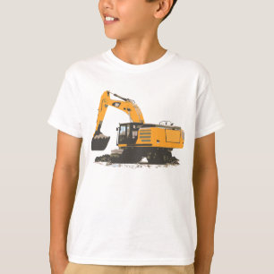 Big Orange Retro Excavator #3 T-Shirt