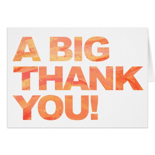 Big Orange Thank You Cards (Front Horizontal)