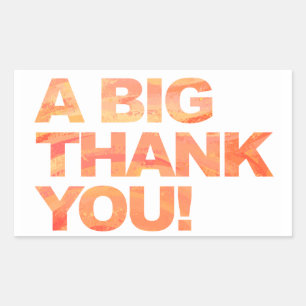 Big Orange Thank You Rectangular Sticker