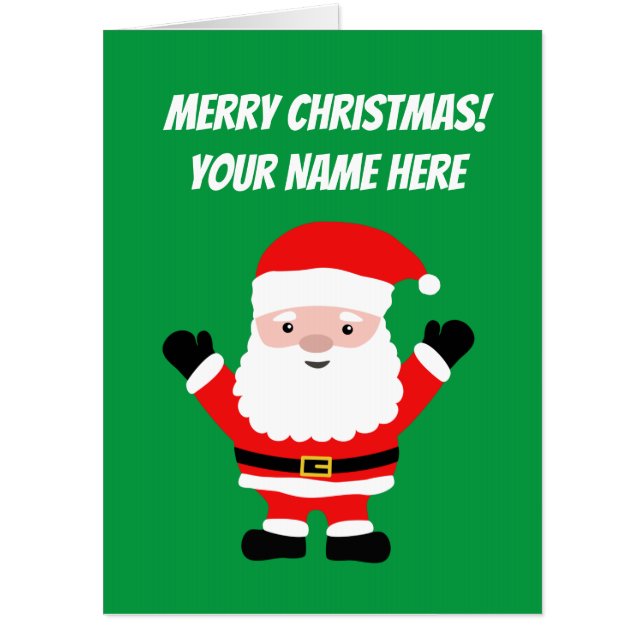 Big oversized Christmas card with Santa cartoon (Front)