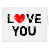 Big oversized i love you card with red heart (Front Horizontal)