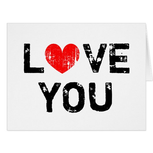Big oversized i love you card with red heart (Front Horizontal)