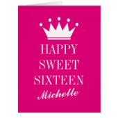 Big oversized Sweet 16 Birthday card with crown (Front)