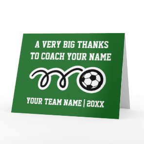 Big oversized Thank You card for soccer coach