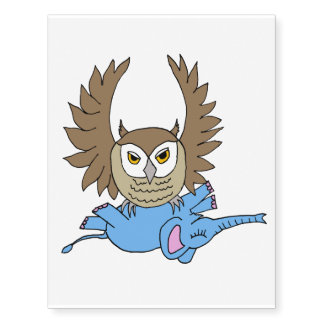 big owl temporary tattoo