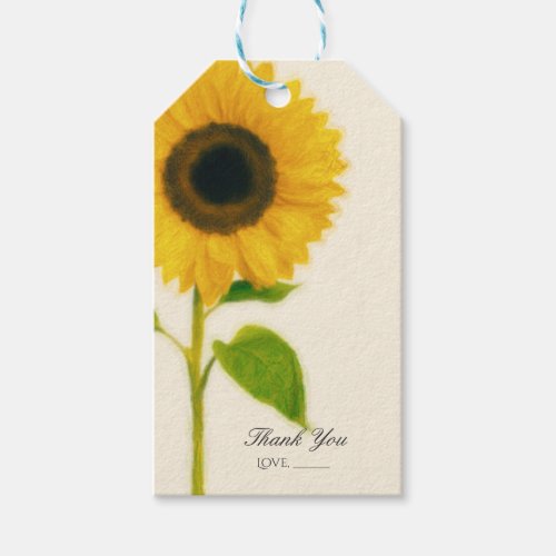 Big Painted Sunflower Rustic Country Chic Favor Gift Tags