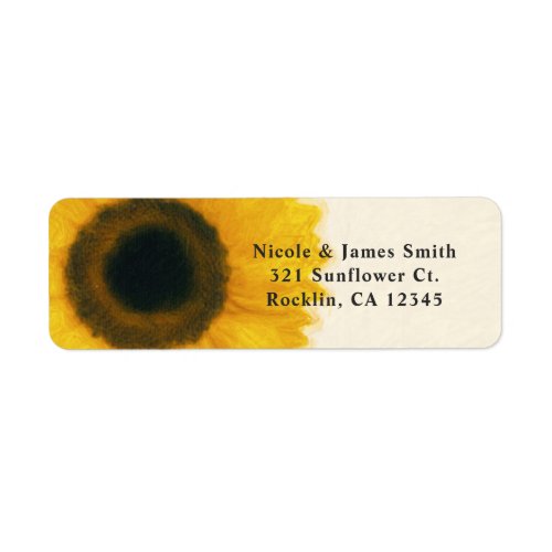 Big Painted Sunflower Rustic Country Invitation Label