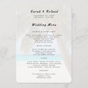Big Palm Tree Specialty Paper Menu Template